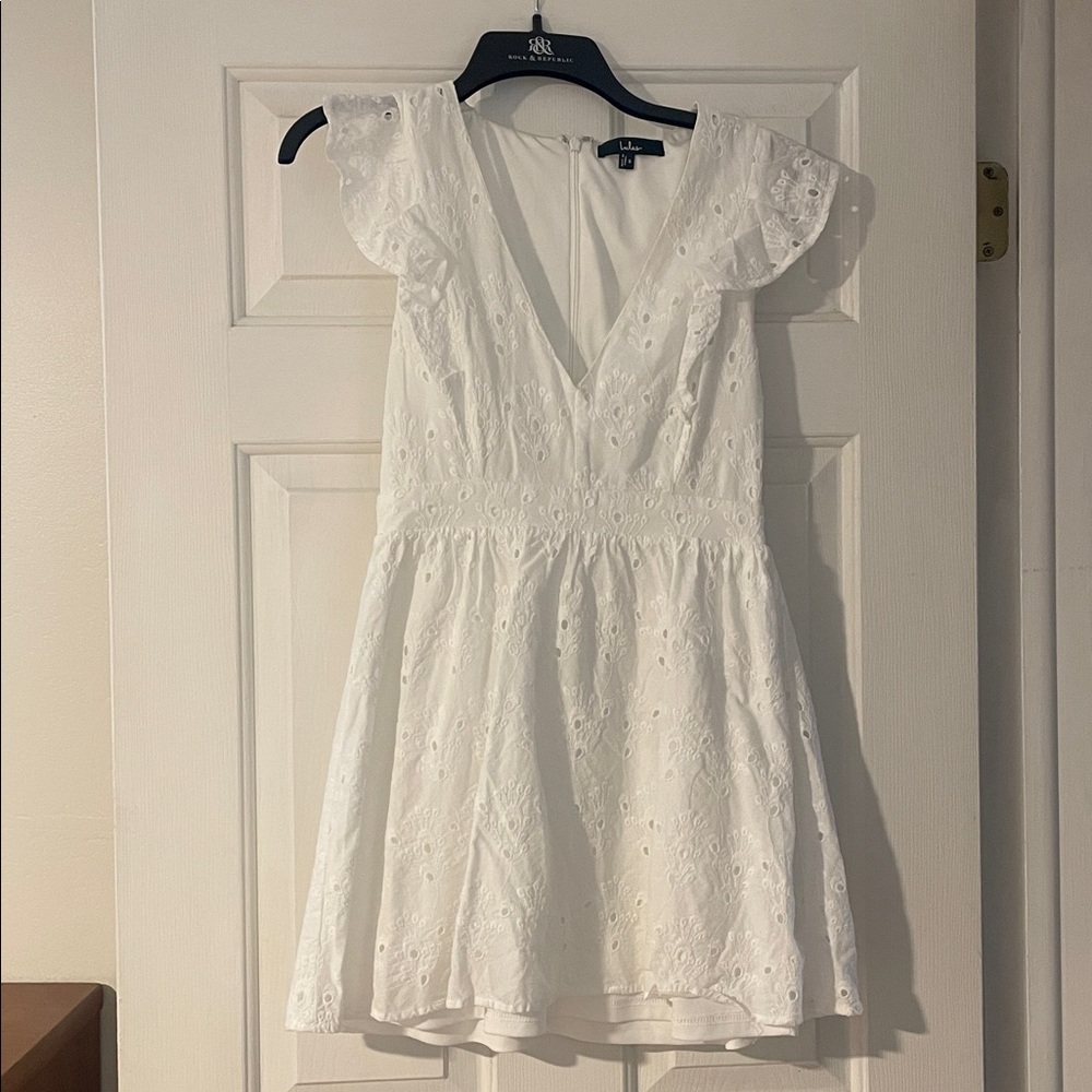 Lulu's White Ruffle Mini Dress - Picture 4 of 5